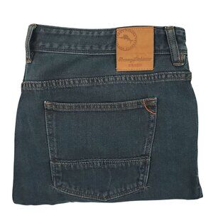 Tommy Bahama Jeans Men's 38x30 Leather Patch Blue Standard Straight Leg Denim